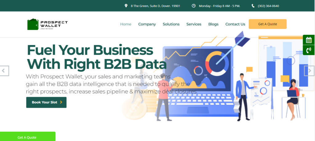 Prospect Wallet website Home Page image