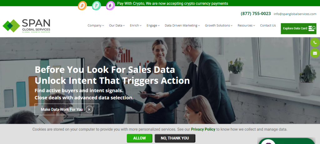 Span Global Services website Home Page image